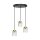Suspension 3 flammes réglable laiton fer verre Ø 45 cm