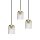 Suspension 3 flammes réglable laiton fer verre Ø 45 cm
