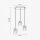 Suspension 3 flammes réglable laiton fer verre Ø 45 cm