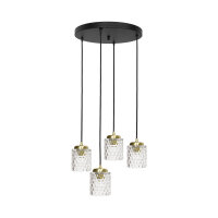 Lampe à suspendre laiton fer verre Ø 49 cm...