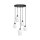 Suspension Noir Blanc Ø 45 cm Laiton Fer Verre 5x E27