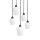 Suspension Noir Blanc Ø 45 cm Laiton Fer Verre 5x E27