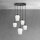 Suspension Noir Blanc Ø 45 cm Laiton Fer Verre 5x E27