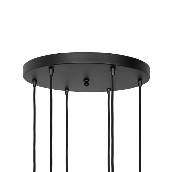 Lampe à suspendre verre laiton fer 48,5 cm 6x E27 blanc noir