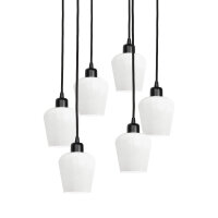 Lampe à suspendre verre laiton fer 48,5 cm 6x E27...
