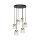 Suspension laiton fer verre 6x E27 en noir clair