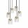 Suspension laiton fer verre 6x E27 en noir clair