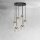Suspension laiton fer verre 6x E27 en noir clair