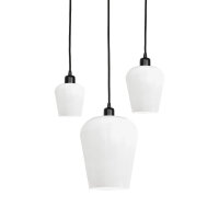 Suspension noir blanc 3 flammes E27 Ø 47,5 cm ADRIAN