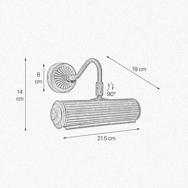 Lampe à tableau laiton L : 21,5 cm orientable en bronze E14