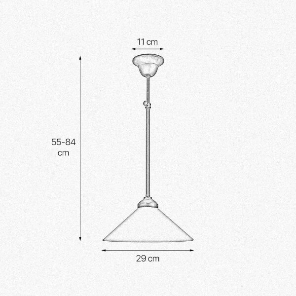 Lampe de plafond laiton verre E27 D : 29 cm réglable en hauteur