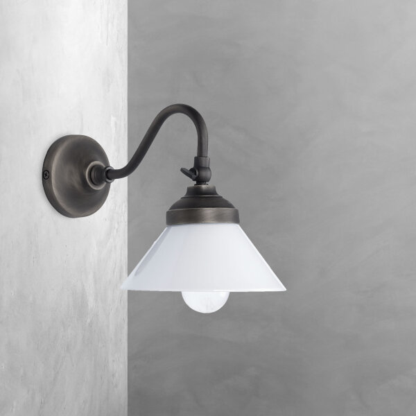 Applique murale laiton verre H : 18,5 cm petite orientable E14