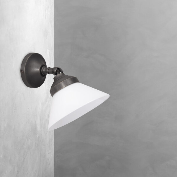 Spot Lampe murale réglable laiton verre en bronze blanc