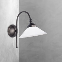 Applique murale en bronze mat blanc E14 verre laiton...