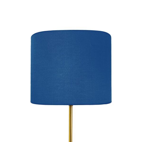 Lampadaire tissu laiton 161,5 cm E27 bleu salon