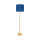 Lampadaire tissu laiton 161,5 cm E27 bleu salon