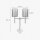 Lampe de chevet 2 flammes E27 61,5 cm tissu laiton