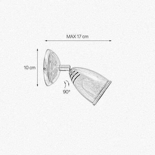 Spot lampe murale E27 laiton en bronze clair brillant