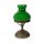 Lampe de table vert bronze antique H : 23,5 cm petit verre laiton E14