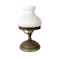 Lampe de table verre laiton 23,5 cm en bronze antique...