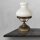Lampe de table Art Nouveau laiton verre en bronze blanc antique 24,5cm