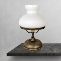 Lampe de table laiton verre 36,5 cm en bronze antique...