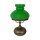 Lampe de table verre laiton H : 36,5 cm E27 en bronze vert antique