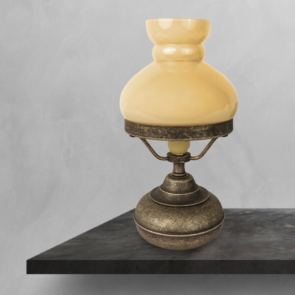 Lampe de table 24,5cm Art Nouveau verre laiton E14