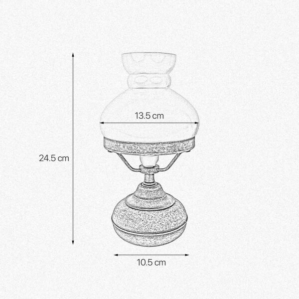 Lampe de table 24,5cm Art Nouveau verre laiton E14