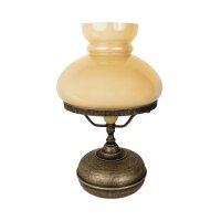 Lampe de table verre laiton H : 36,5 cm E27 en bronze...