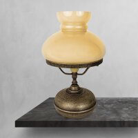 Lampe de table verre laiton H : 36,5 cm E27 en bronze...
