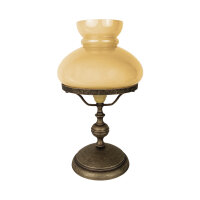 Lampe de table laiton verre 39 cm en bronze antique...