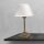 Lampe de table E14 laiton tissu 29 cm en bronze antique blanc