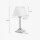 Lampe de table E14 laiton tissu 29 cm en bronze antique blanc