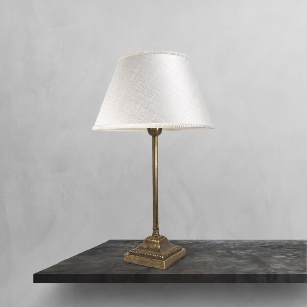 Lampe de table Rustique 43,5 cm laiton tissu E14 ELENA