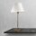 Lampe de table laiton tissu 56 cm en bronze antique blanc E27