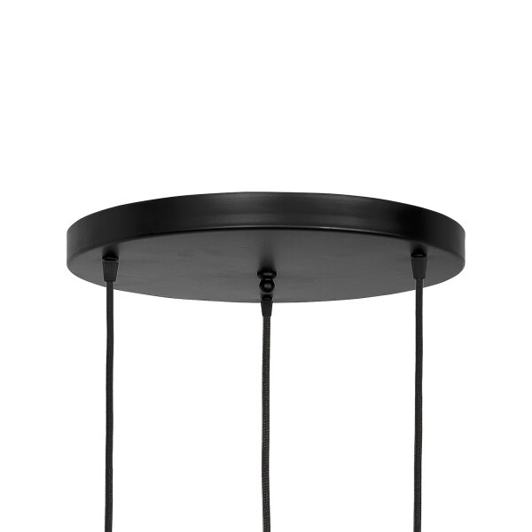 Suspension 3 flammes E27 laiton fer en noir bronze