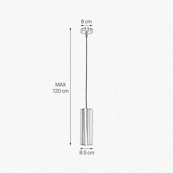 Suspension Cylindre Ø 8,5 cm laiton massif E27