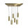 Suspension laiton L : 80 cm en bronze clair 6x E27 massif