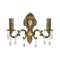 Applique murale laiton cristal L : 39 cm en bronze clair...