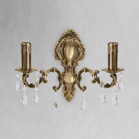 Applique murale laiton cristal L : 39 cm en bronze clair...