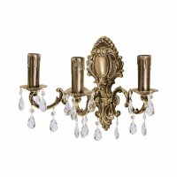 Applique murale en bronze clair 3-flamme E14 laiton art...