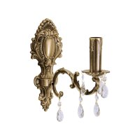 Applique murale laiton cristal H : 29 cm E14 massif en...