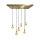 Suspension laiton massif L : 80 cm en bronze clair 6x E27