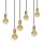 Suspension laiton massif L : 80 cm en bronze clair 6x E27