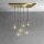 Suspension laiton massif L : 80 cm en bronze clair 6x E27
