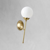 Applique murale laiton verre E14 en bronze clair brillant...