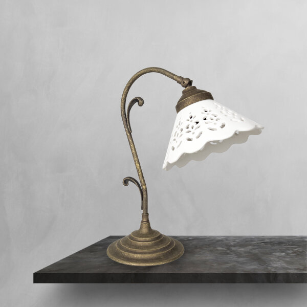 Lampe de table céramique laiton H : 36 cm pivotant E14 Rustique
