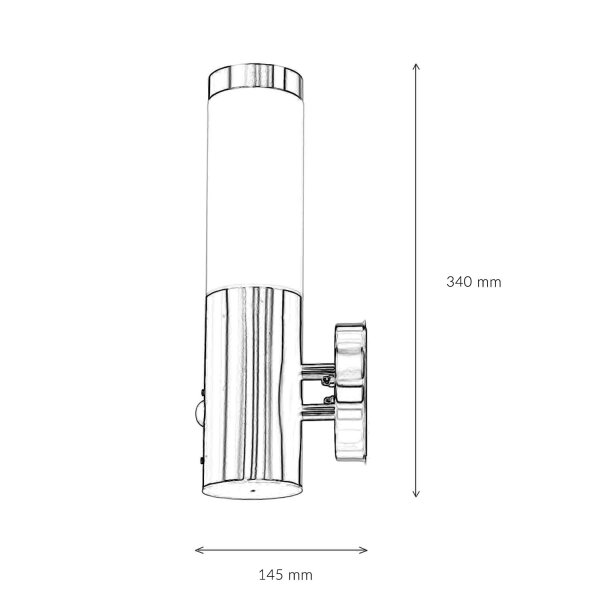 Lampe dextérieur avec capteur de mouvement Acier inoxydable IP44