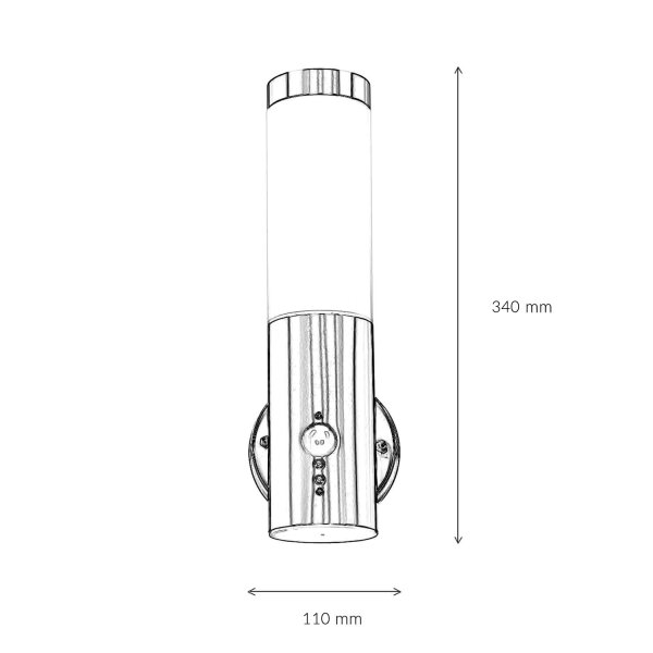 Lampe dextérieur avec capteur de mouvement Acier inoxydable IP44
